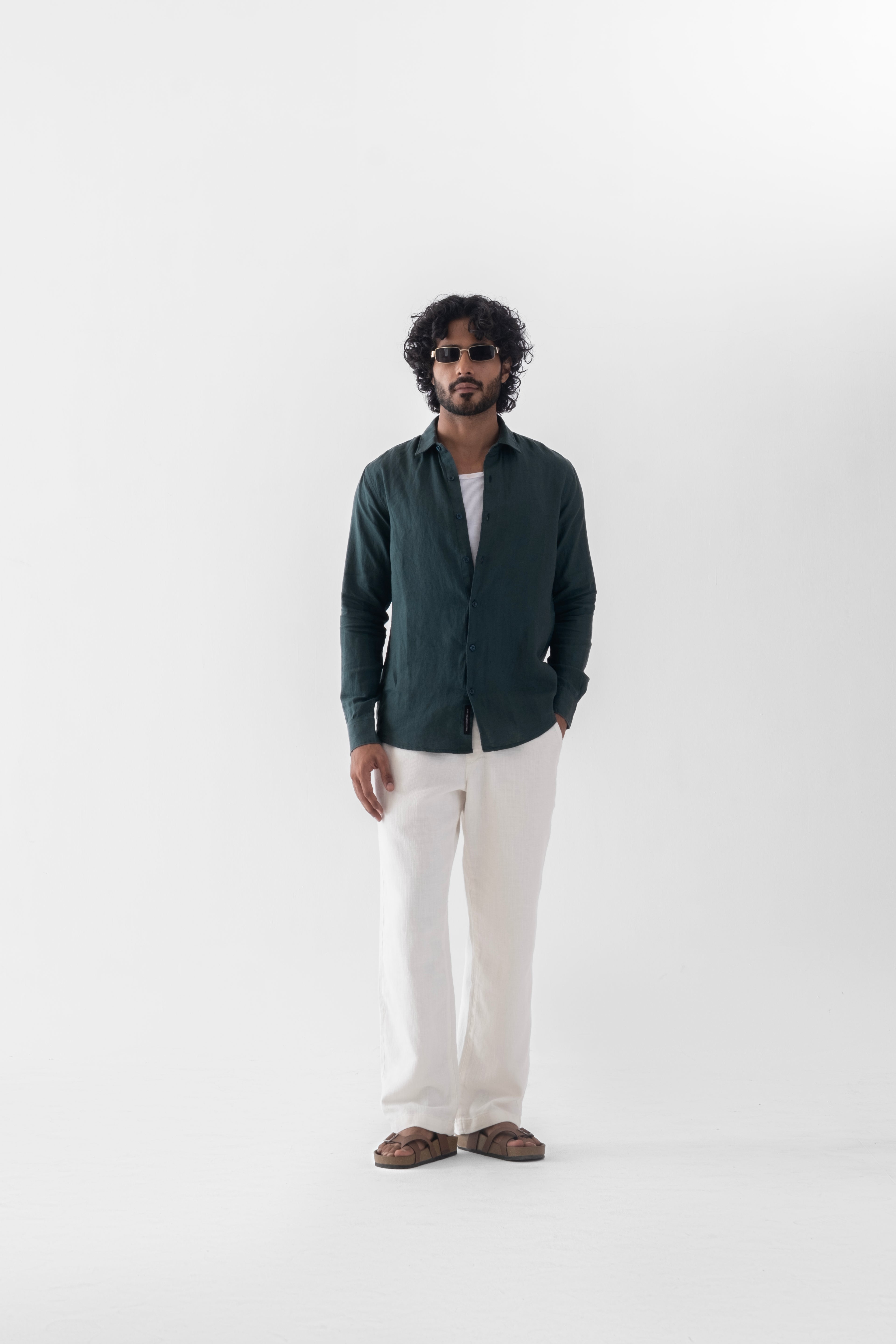 100% European Linen Classic Everyday Shirt - Teal