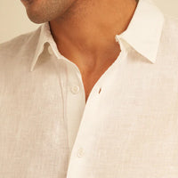 100% European Linen Classic Everyday Shirt - White