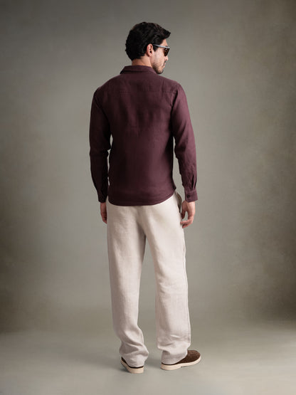 100% European Linen Classic Everyday Shirt - Maison X - Teal