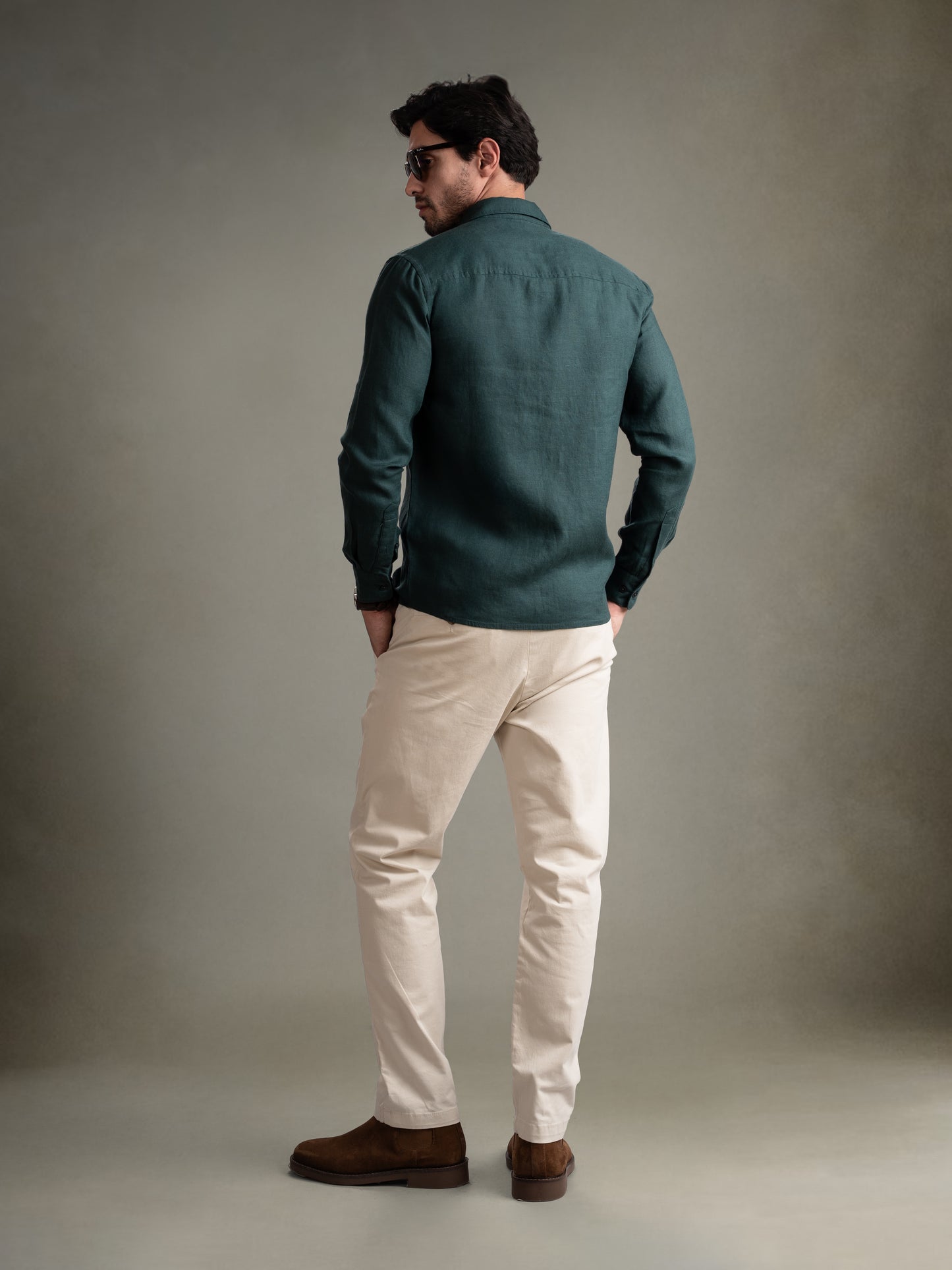 100% European Linen Classic Everyday Shirt - Maison X - Sage Green