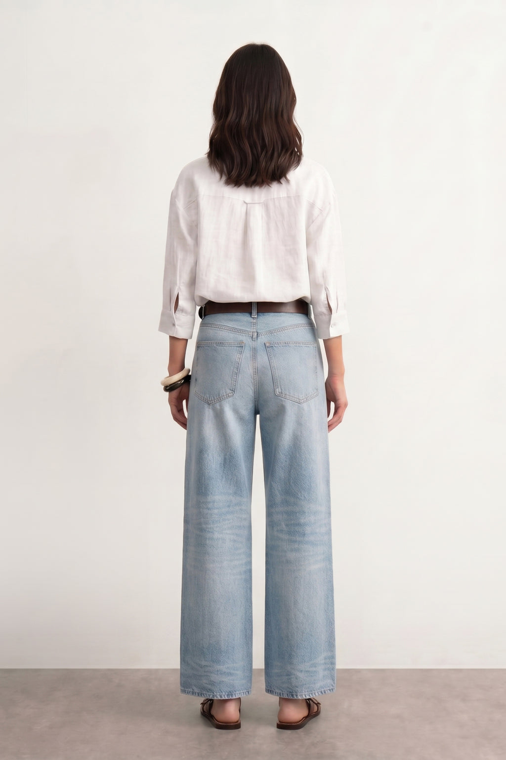 100% European Linen Boxy Popover Shirt - White