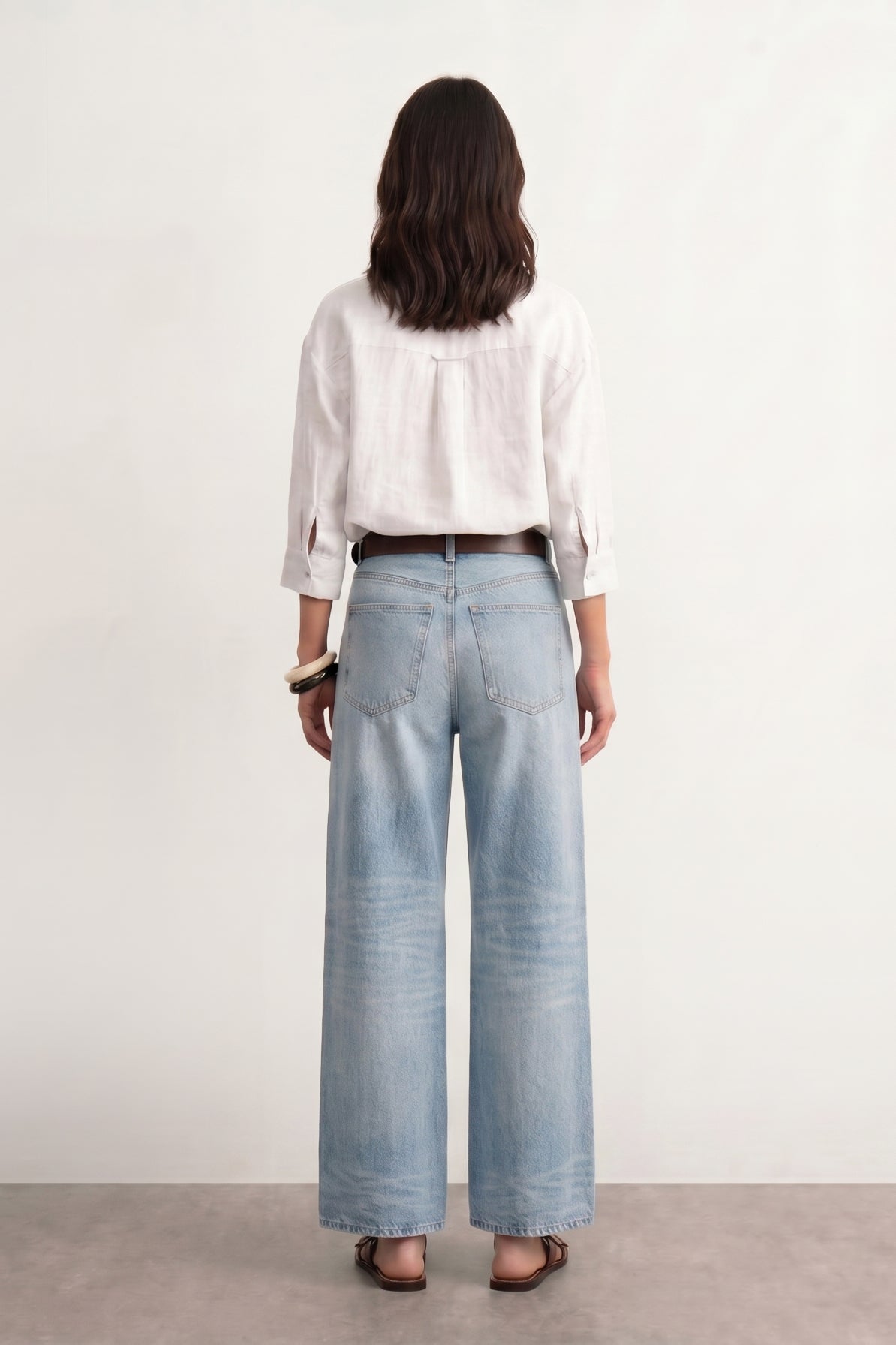 100% European Linen Boxy Popover Shirt - White