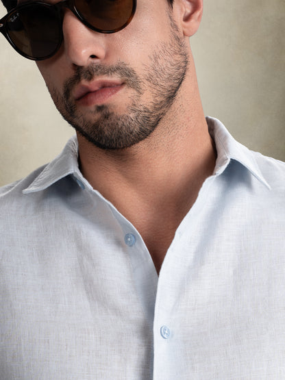 100% European Linen Classic Everyday Shirt - Maison X - Sage Green