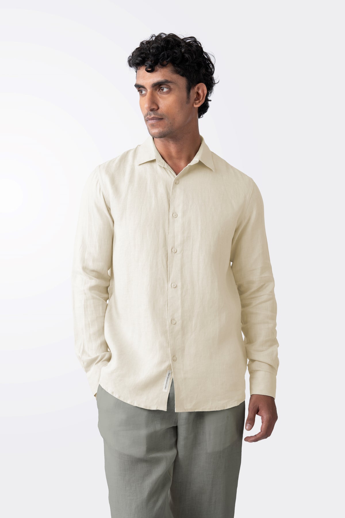 100% European Linen Classic Everyday Shirt - Cream