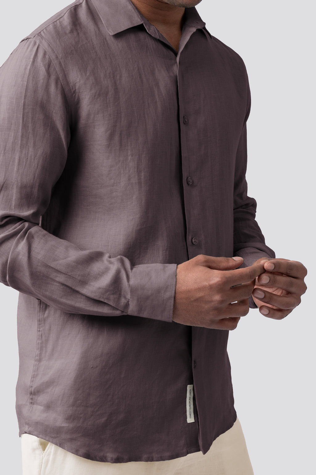 100% European Linen Classic Everyday Shirt - Ash Purple