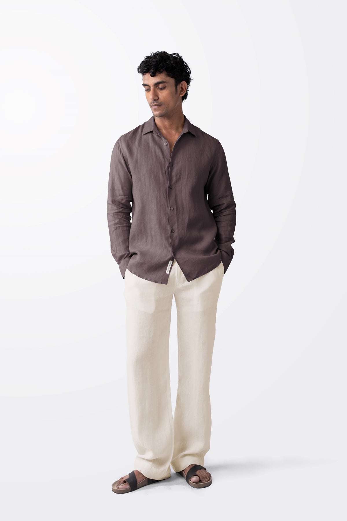 100% European Linen Classic Everyday Shirt - Ash Purple