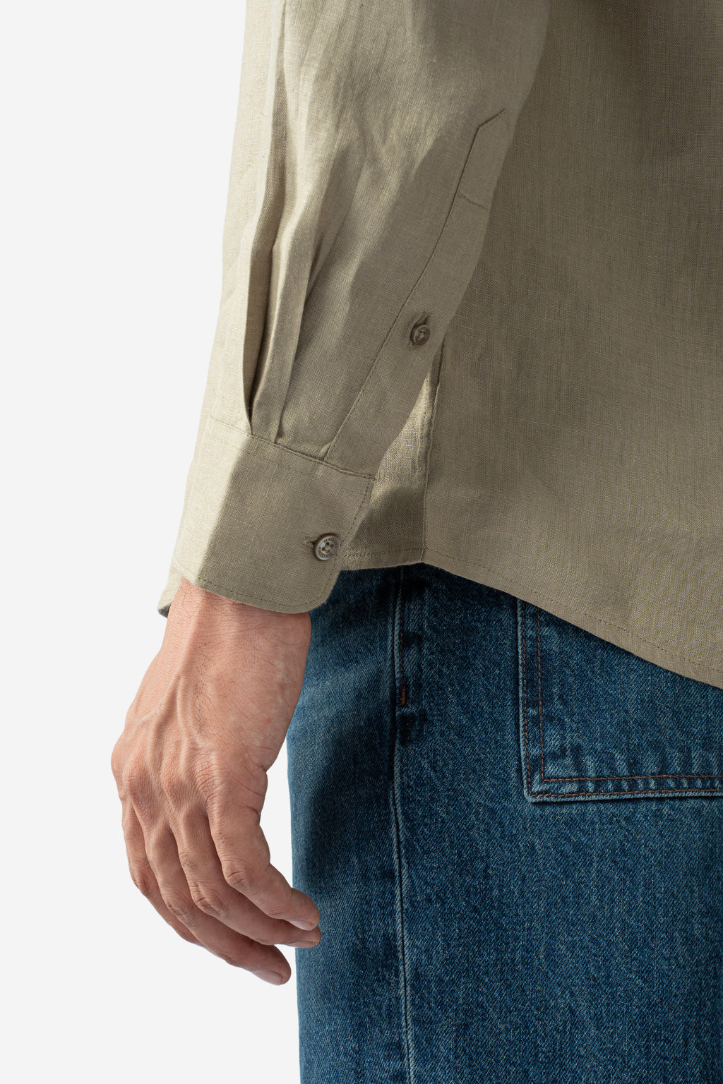 100% European Linen Classic Everyday Shirt - Moss