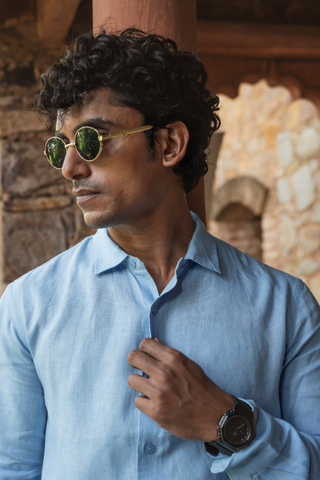 100% European Linen Classic Everyday Shirt - Sea Blue