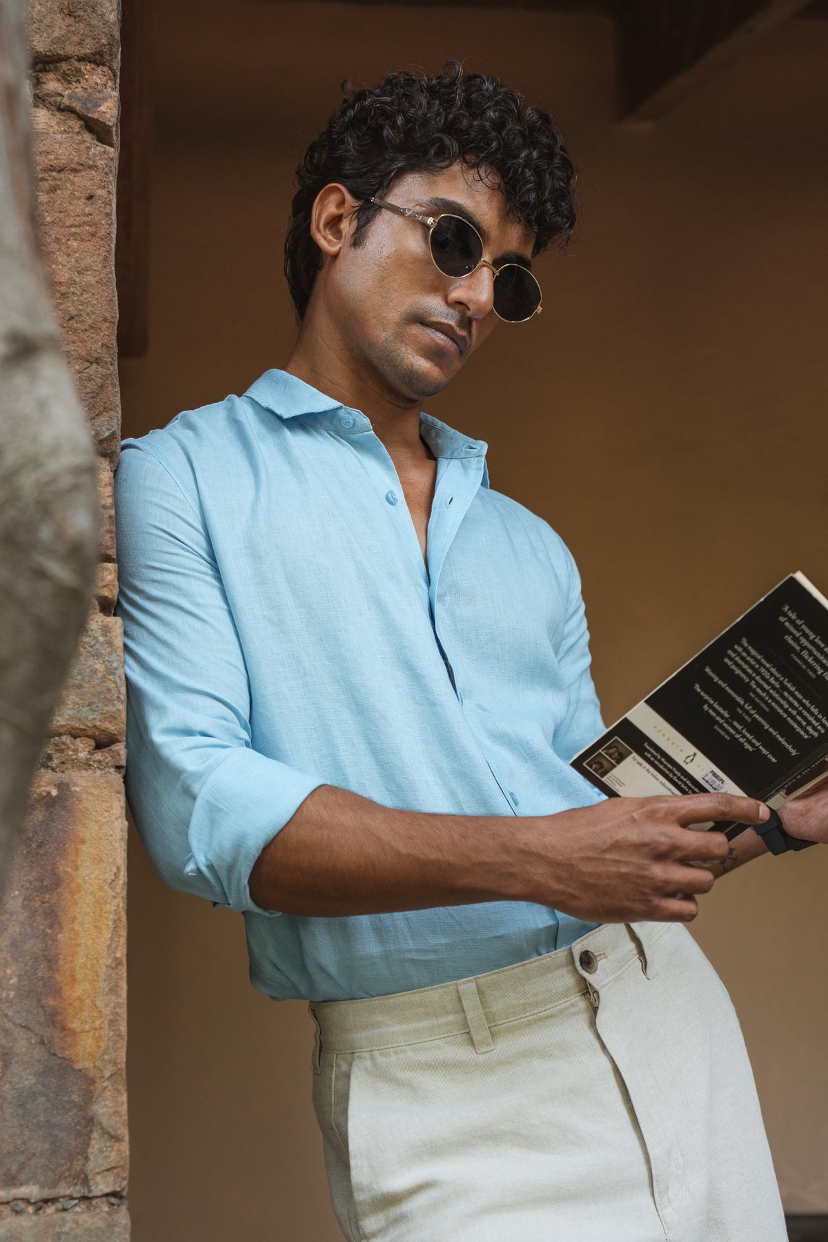 100% European Linen Classic Everyday Shirt - Sea Blue
