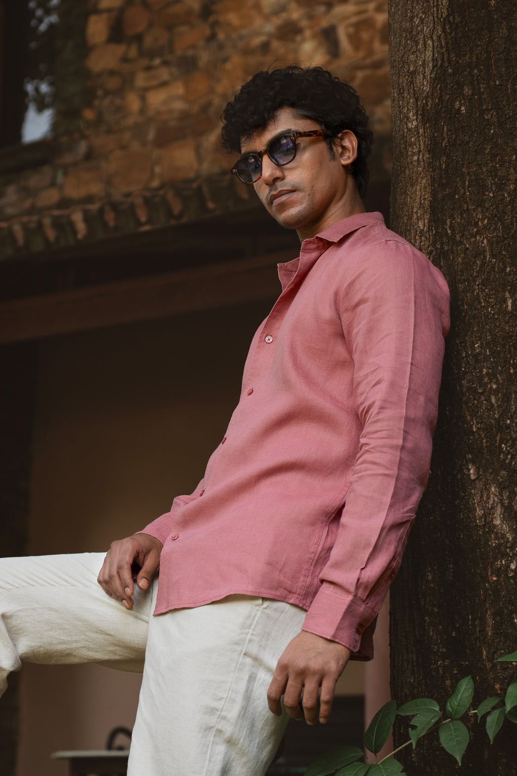 100% European Linen Classic Everyday Shirt - Rose