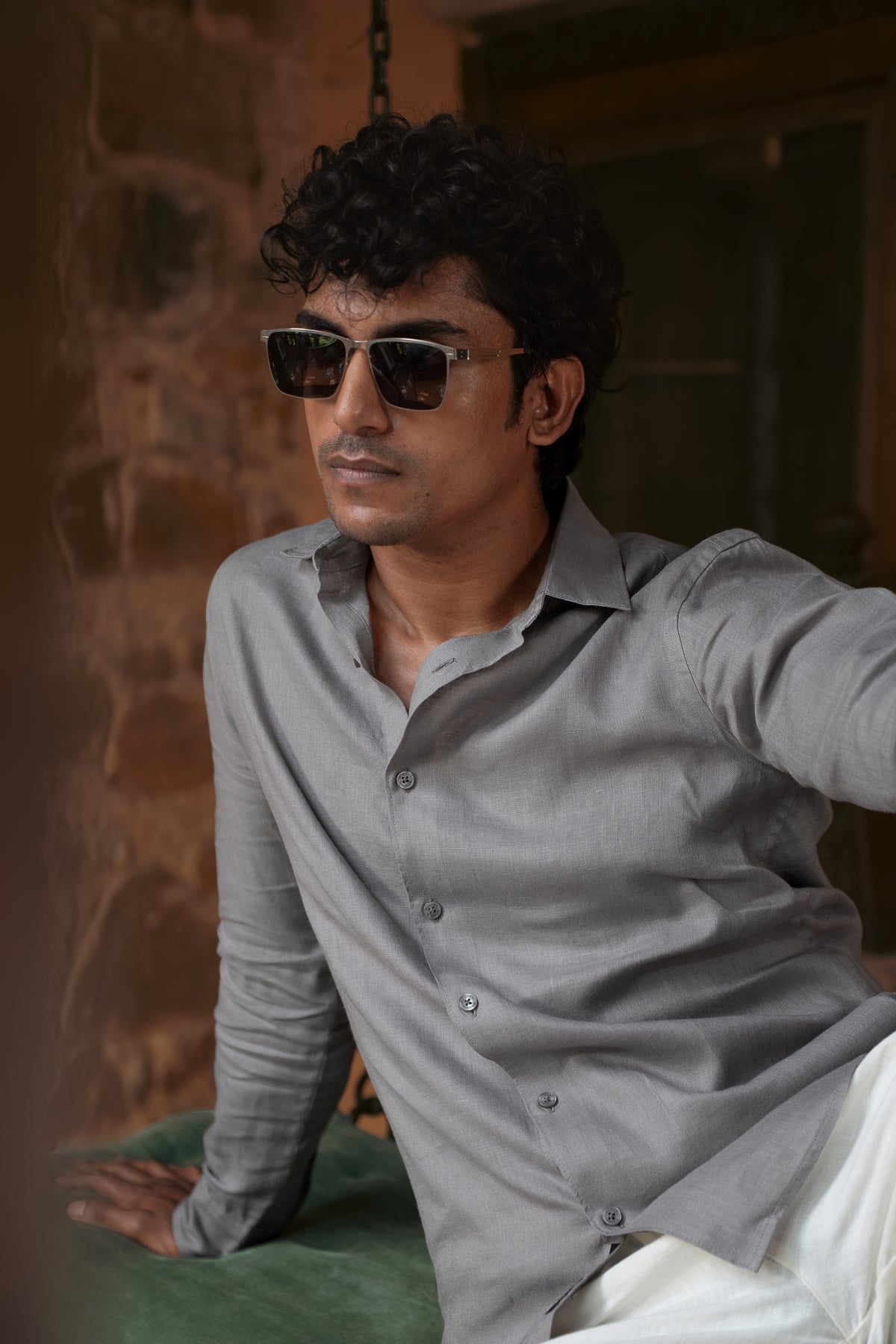 100% European Linen Classic Everyday Shirt - Grey