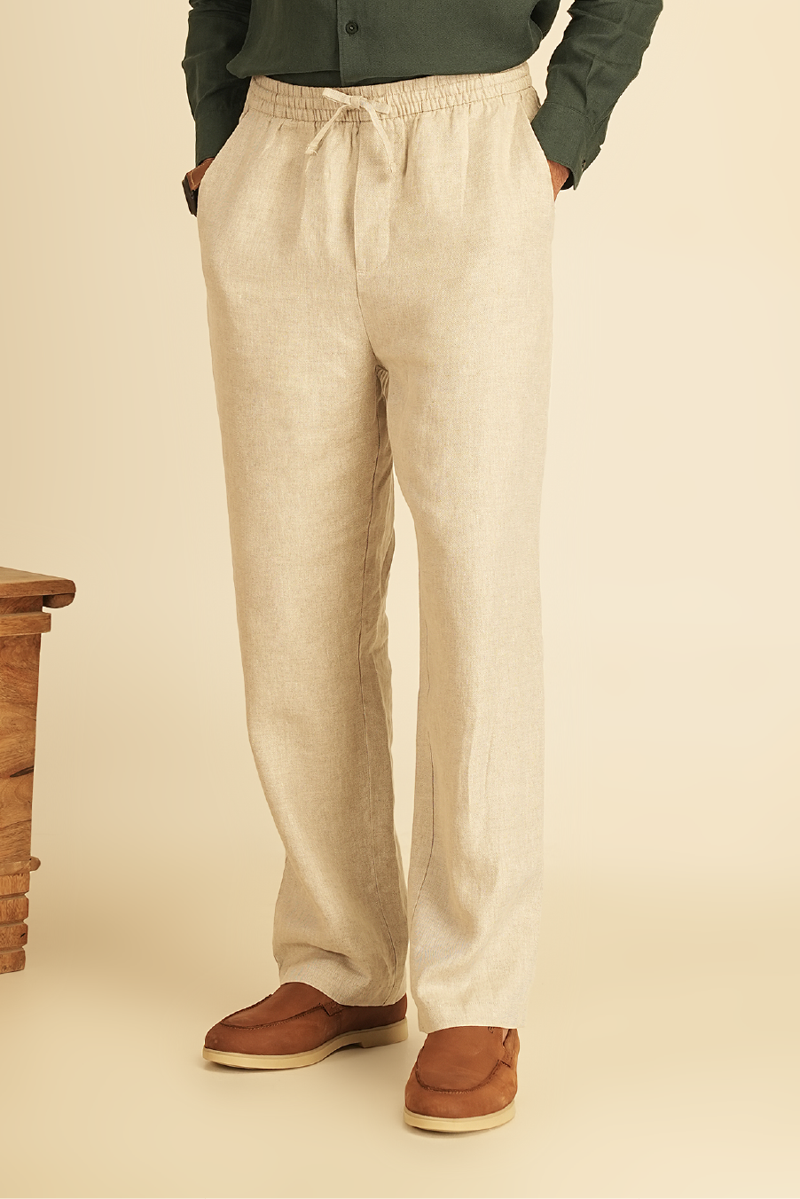 100% European Linen Relaxed Fit Trousers