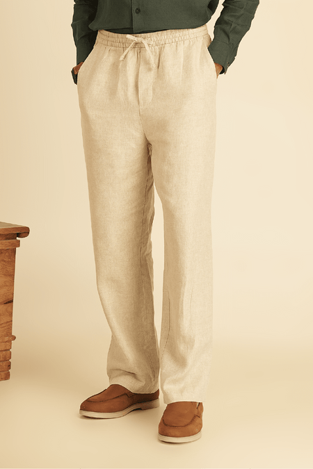 100% European Linen Relaxed Fit Trousers