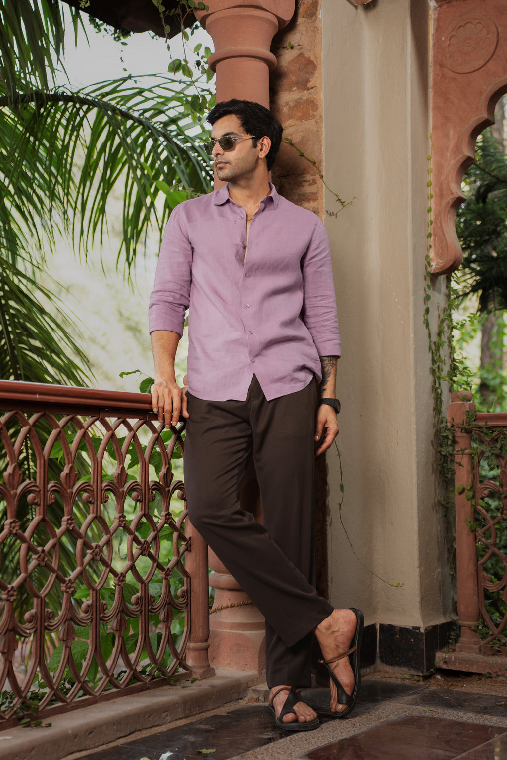 100% European Linen Classic Everyday Shirt - Onion
