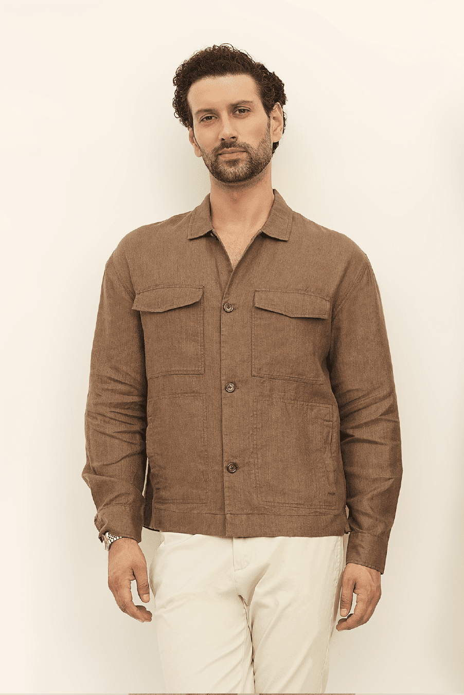 100% European Linen Utility Shacket