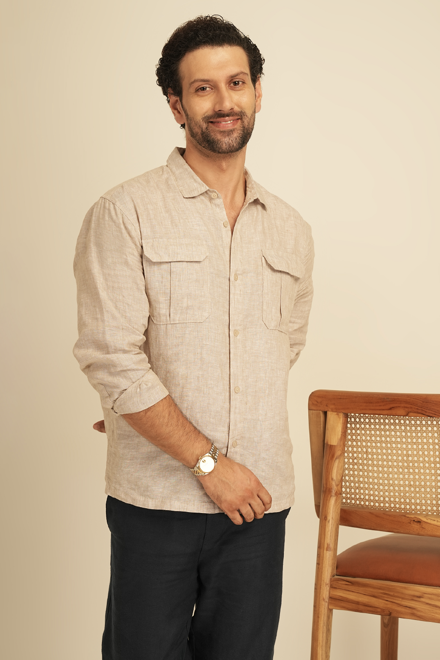 100% European Linen Utility Shirt