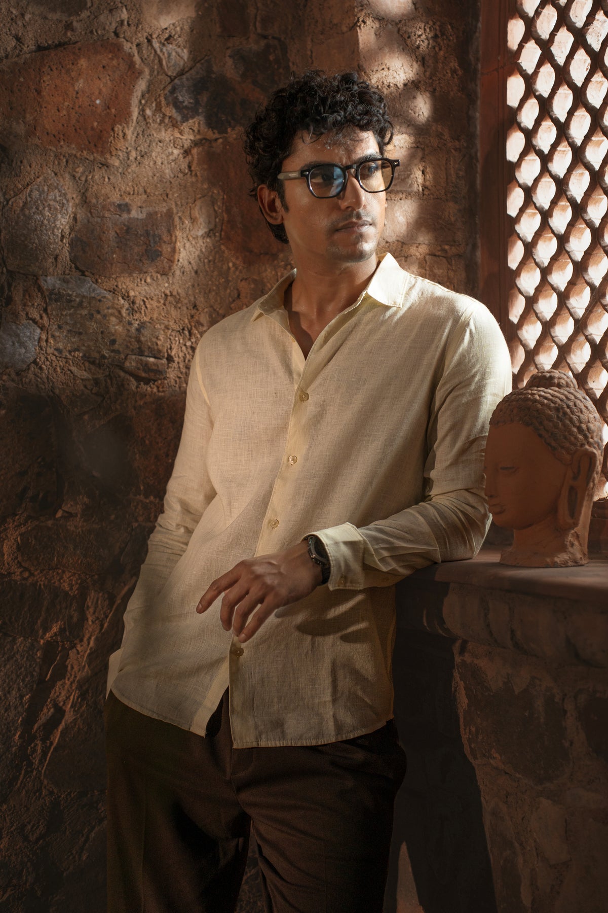 100% European Linen Classic Everyday Shirt - Cream