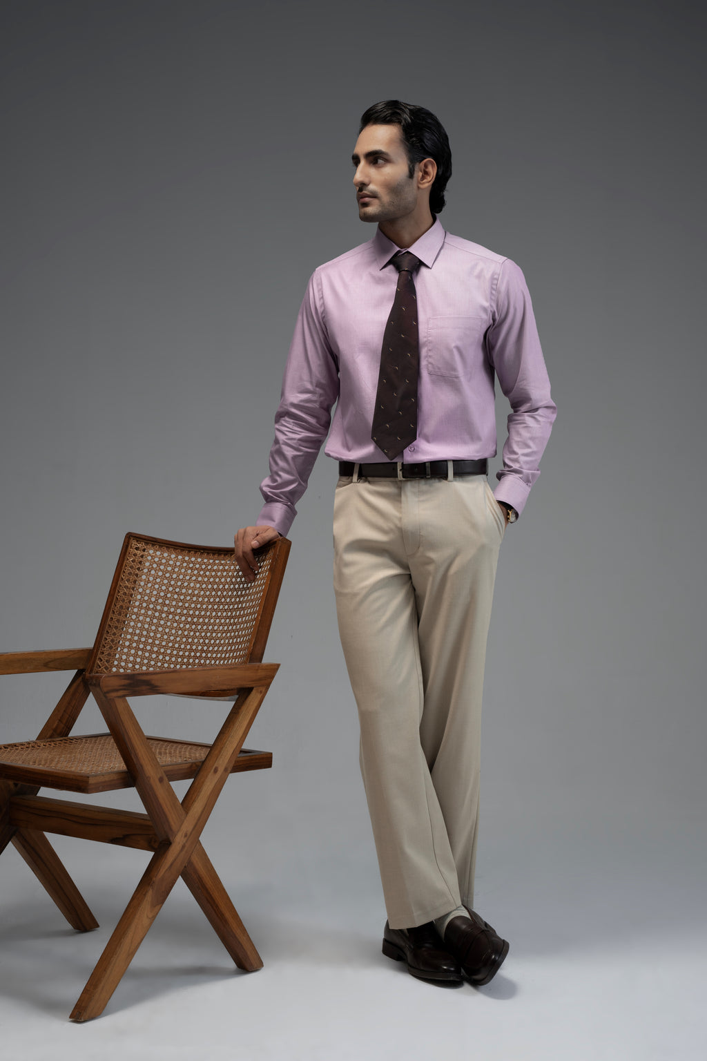 100% Giza Cotton Signature Formal Shirt - Mauve