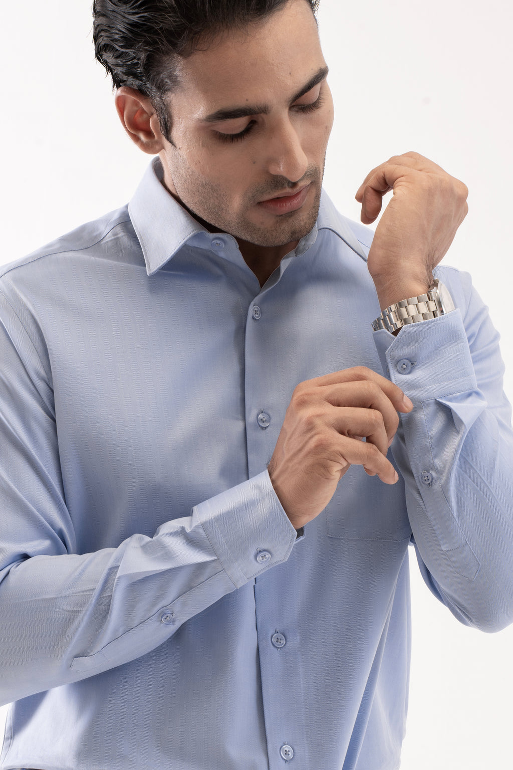 100% Giza Cotton Signature Formal Shirt - Blue