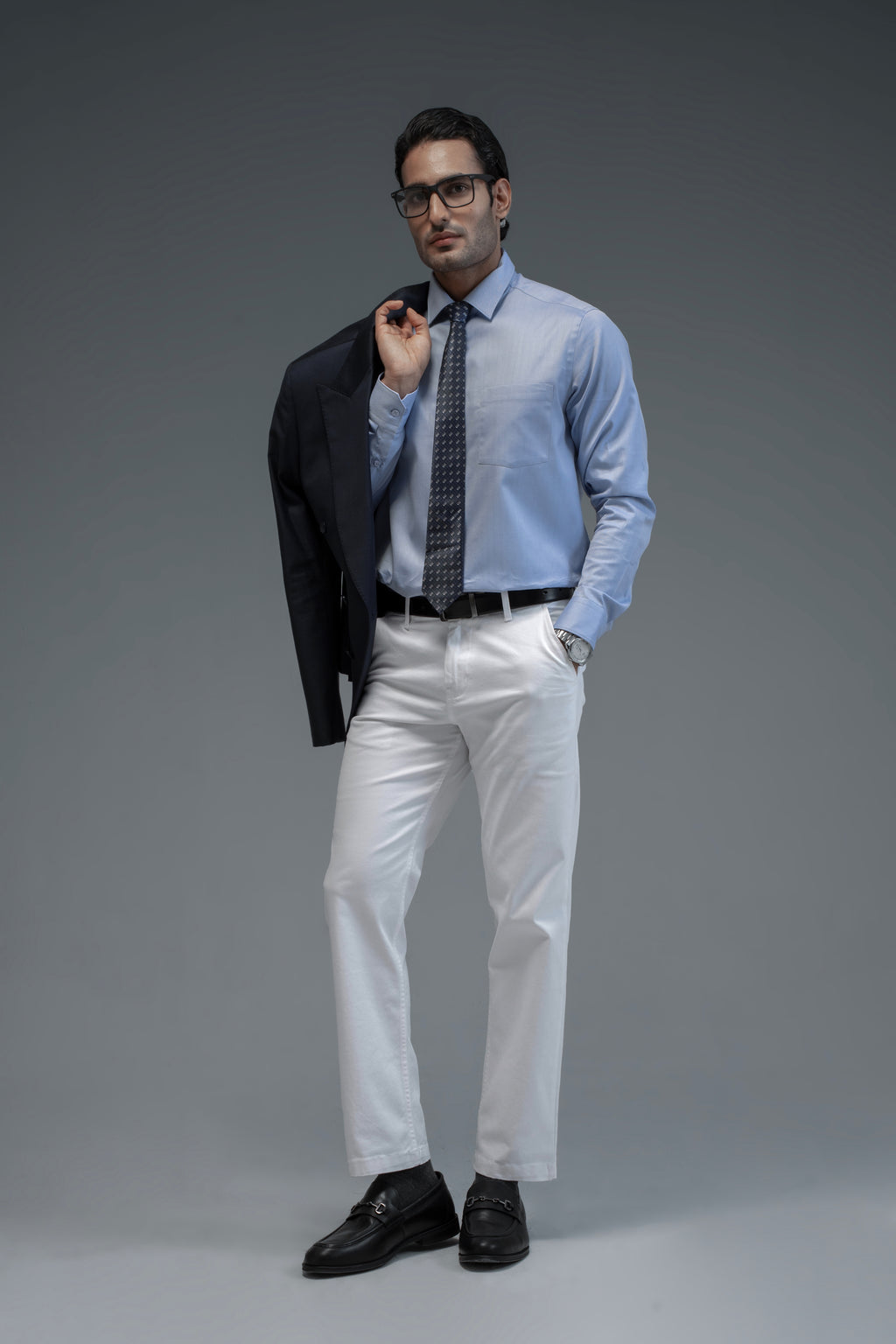 100% Giza Cotton Signature Formal Shirt - Blue