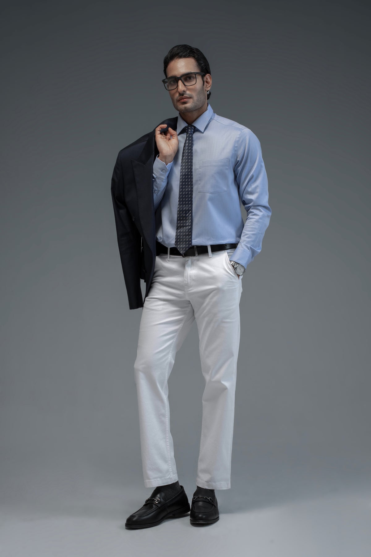 100% Giza Cotton Signature Formal Shirt - Blue