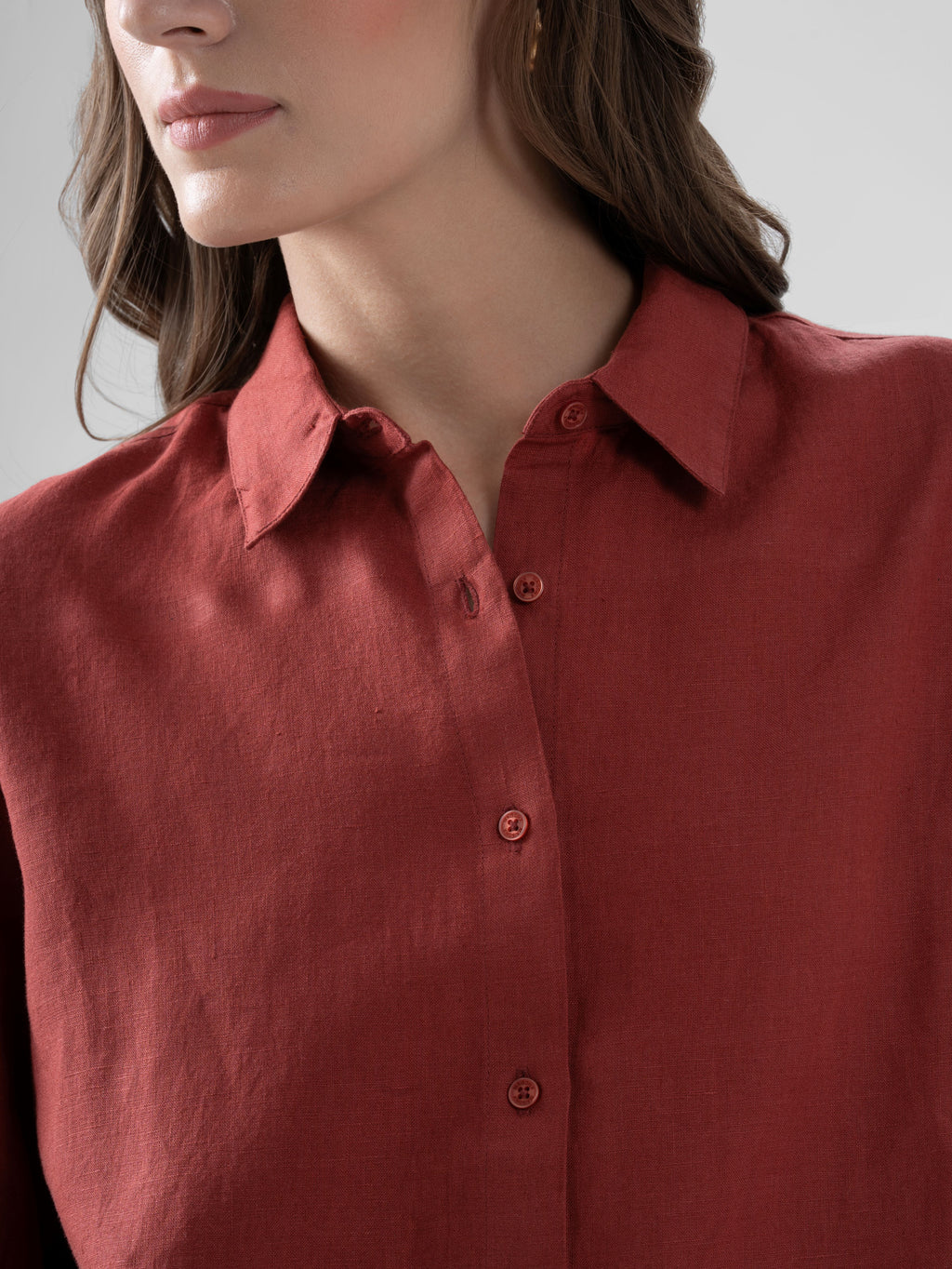 100% European Linen Everyday Shirt - Rosewood