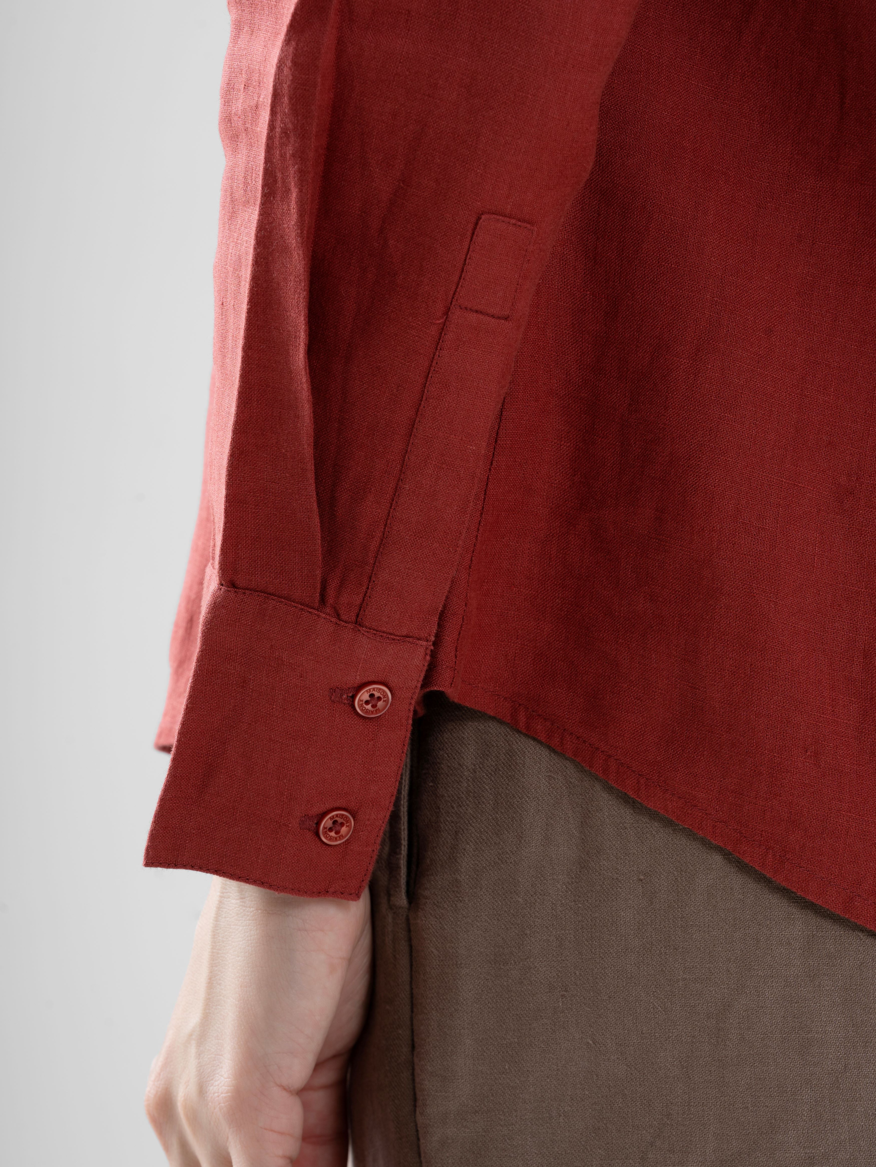 100% European Linen Everyday Shirt - Rosewood