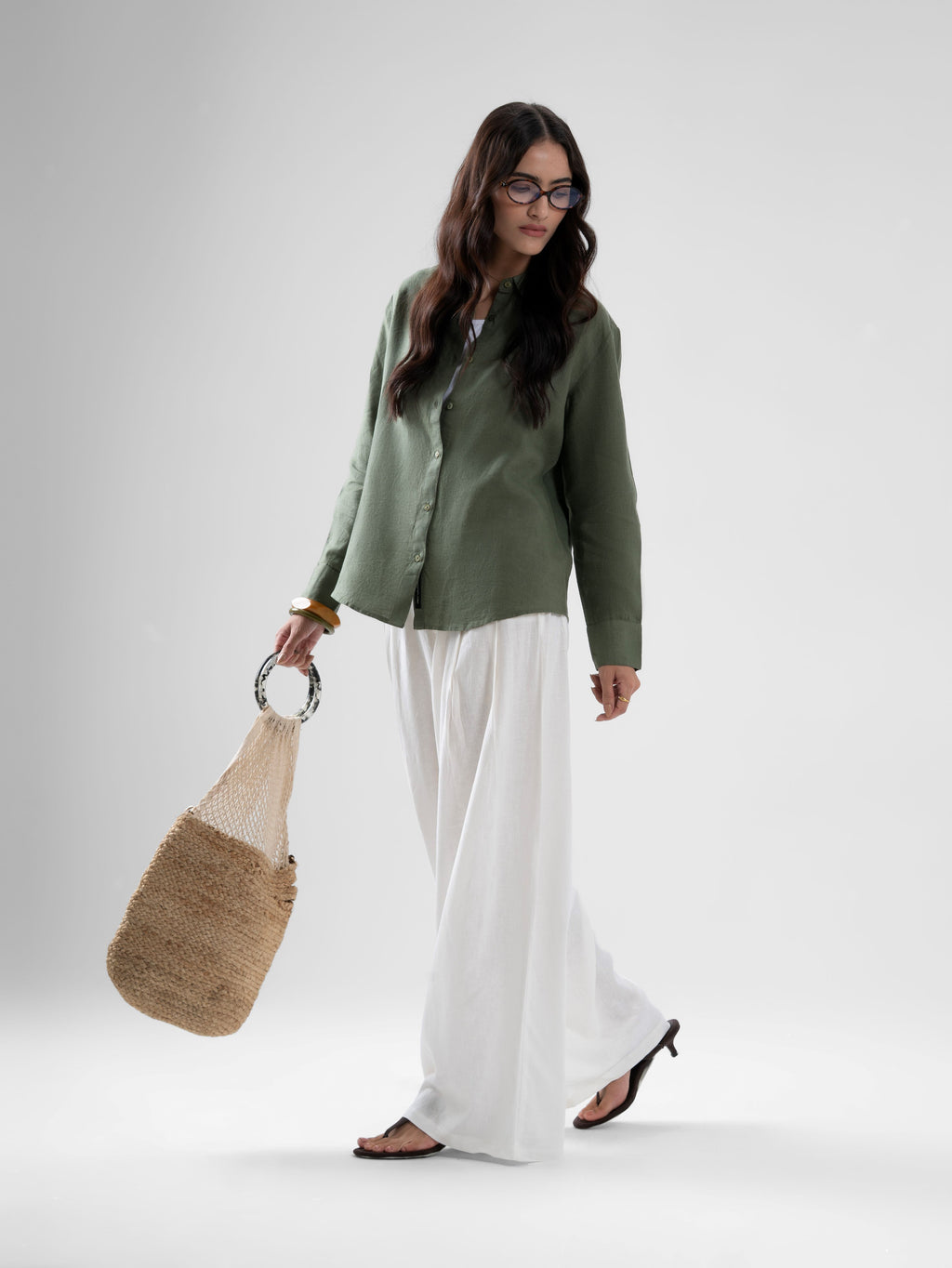 100% European Linen Everyday Shirt - Olive