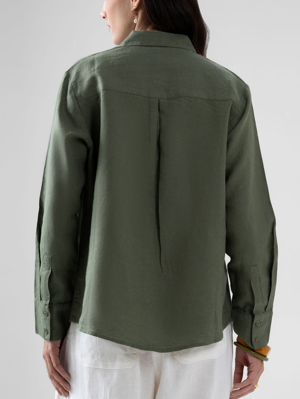 100% European Linen Everyday Shirt - Olive