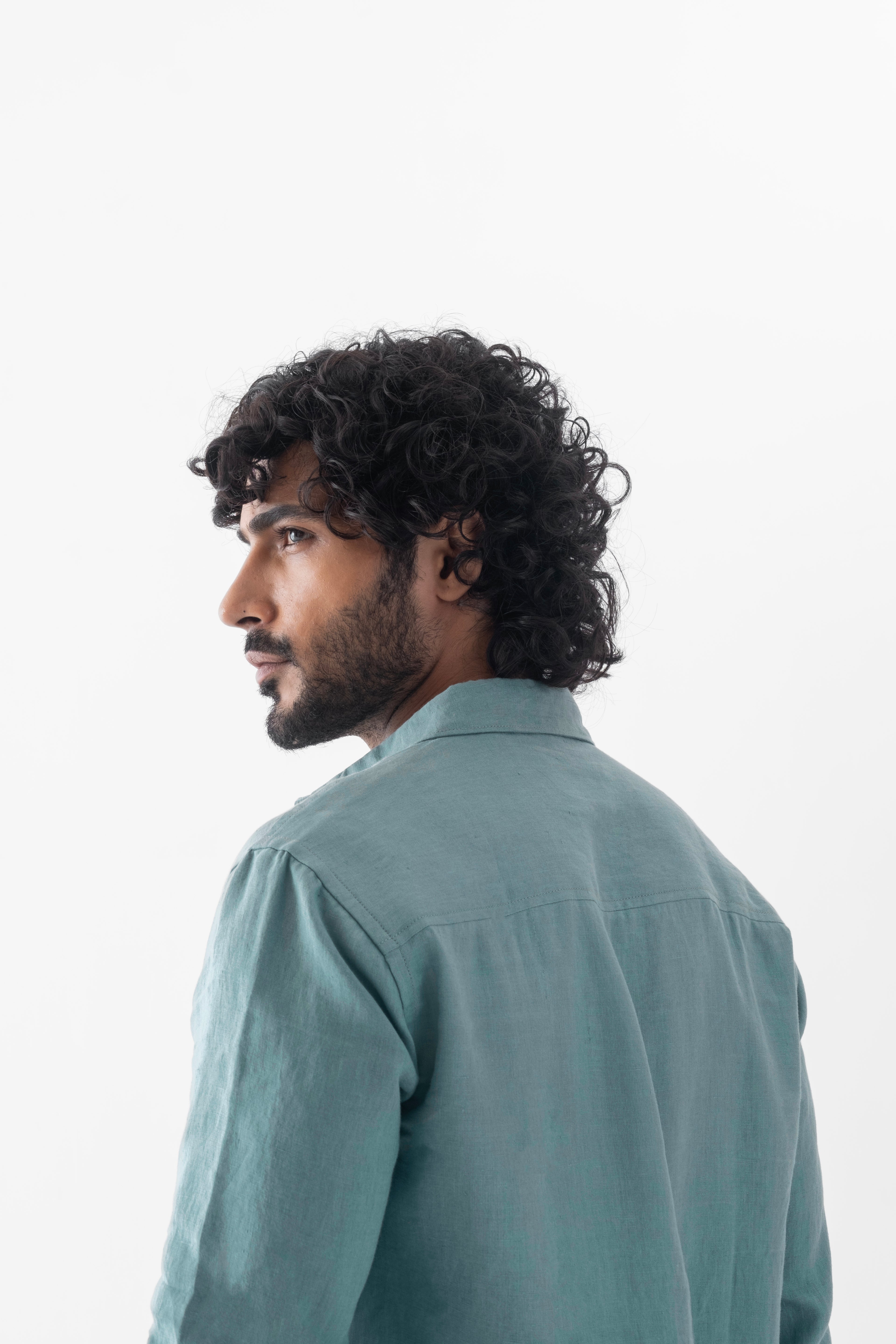 100% European Linen Classic Everyday Shirt - Dark Mint