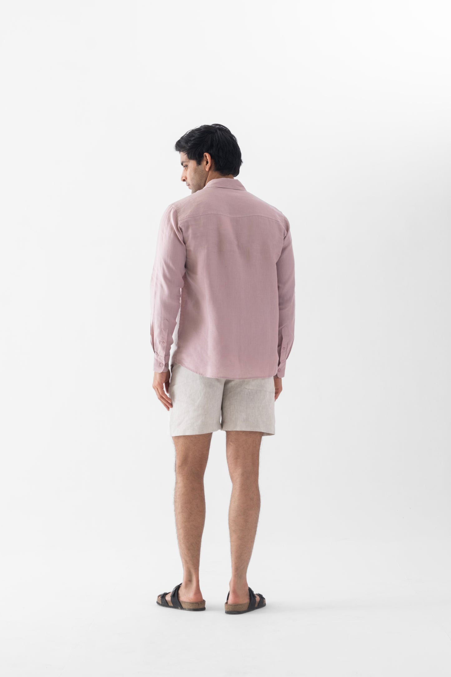 100% European Linen Classic Everyday Shirt - Taupe