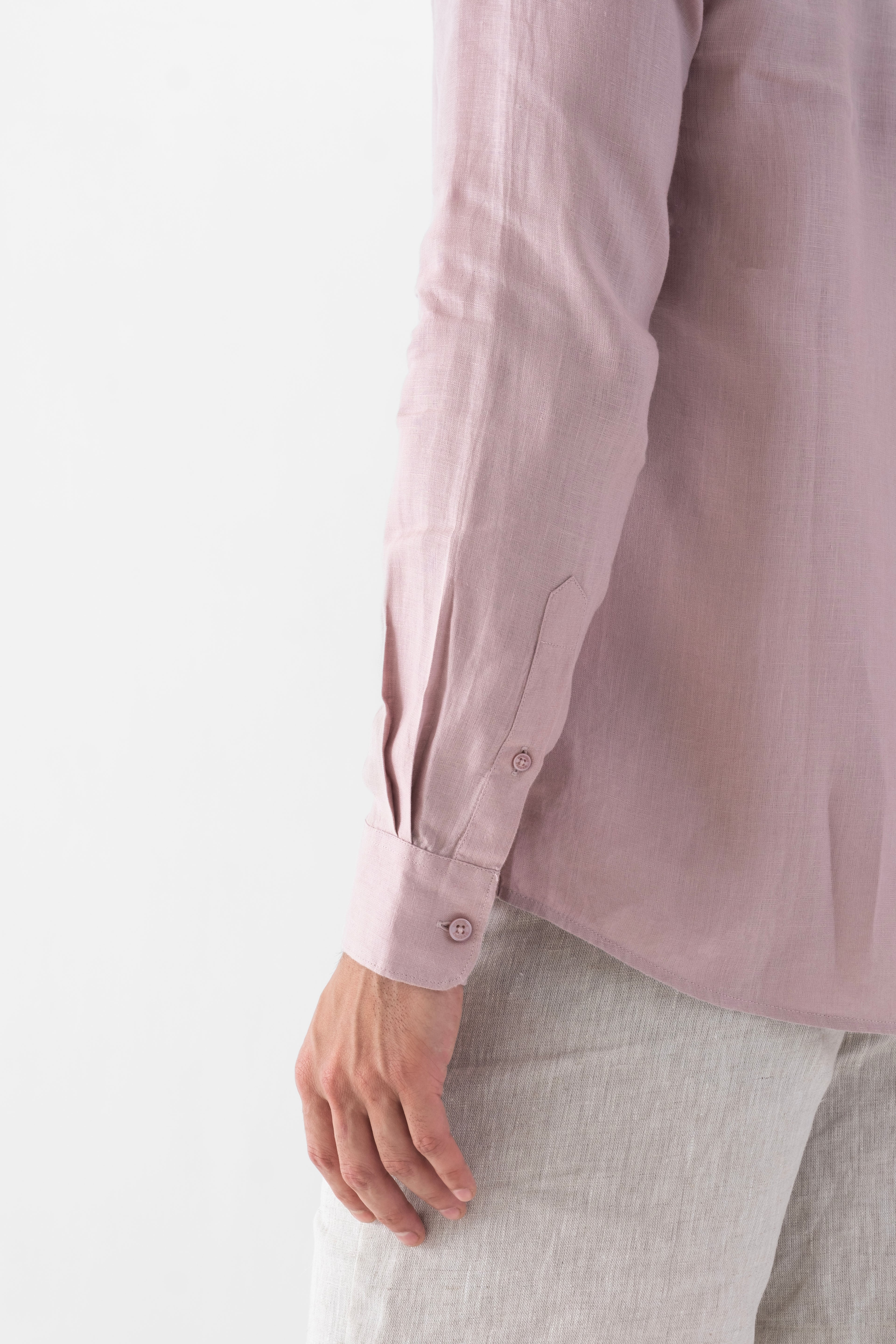 100% European Linen Classic Everyday Shirt - Taupe