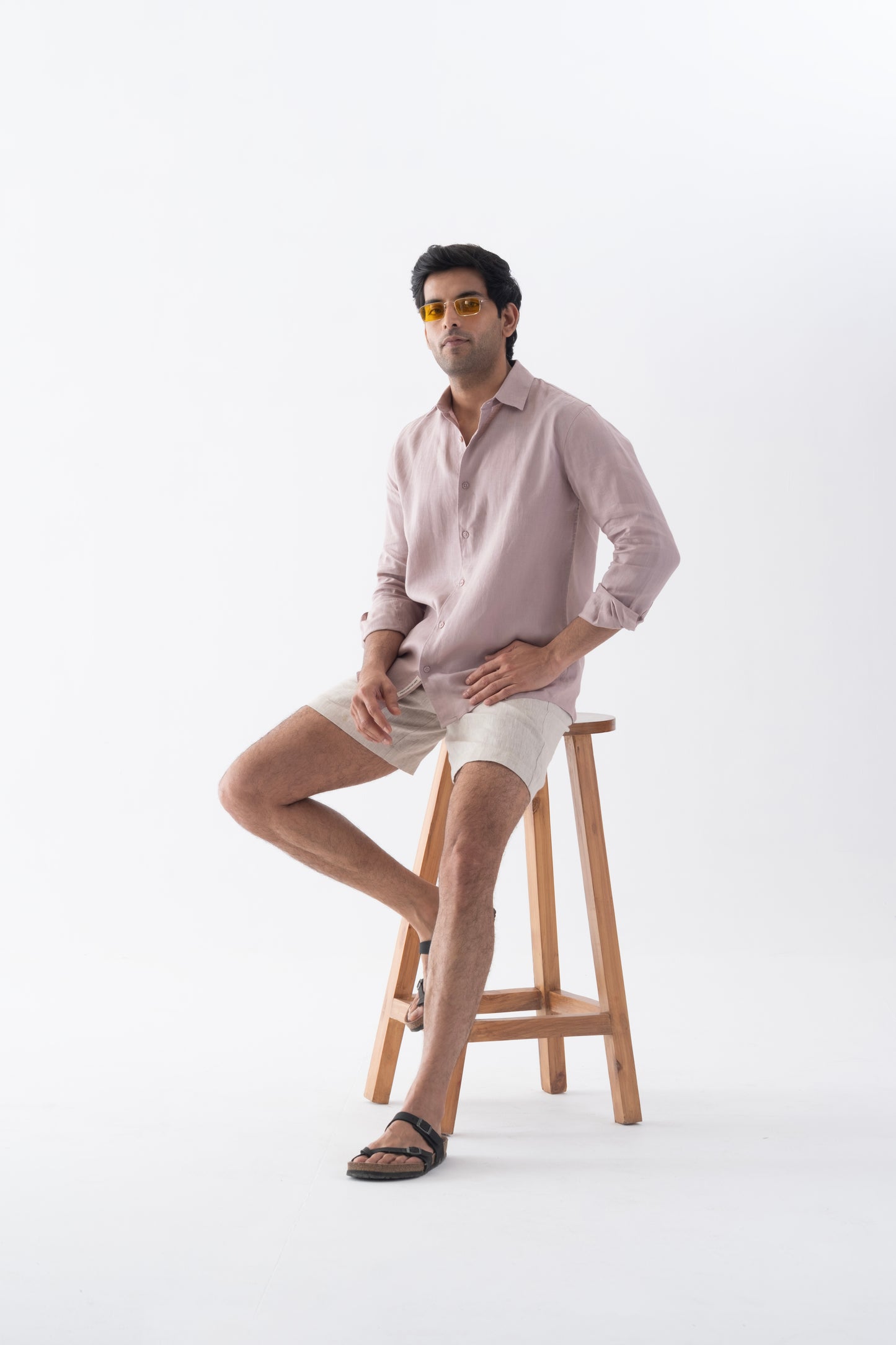 100% European Linen Classic Everyday Shirt - Taupe