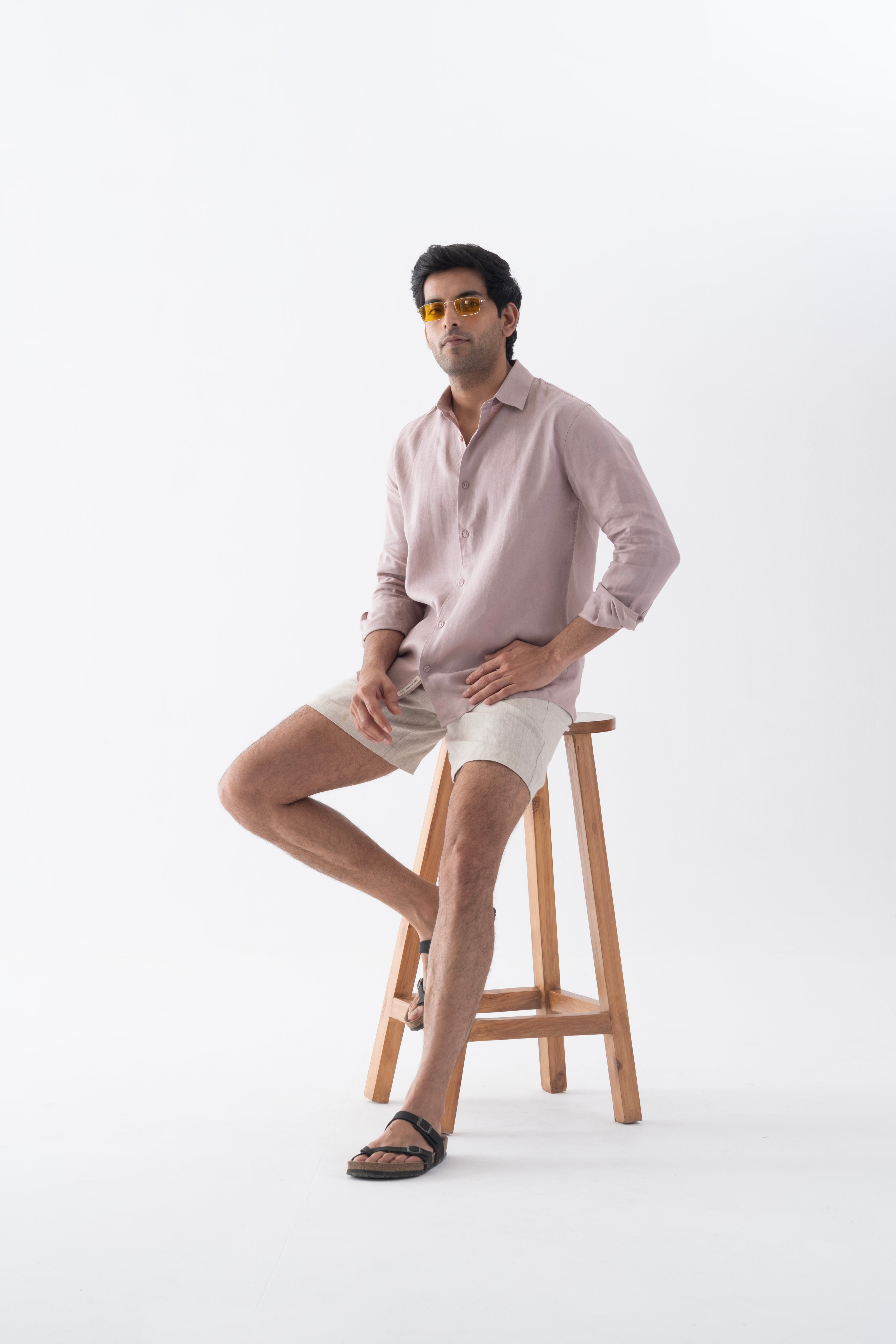 100% European Linen Classic Everyday Shirt - Taupe