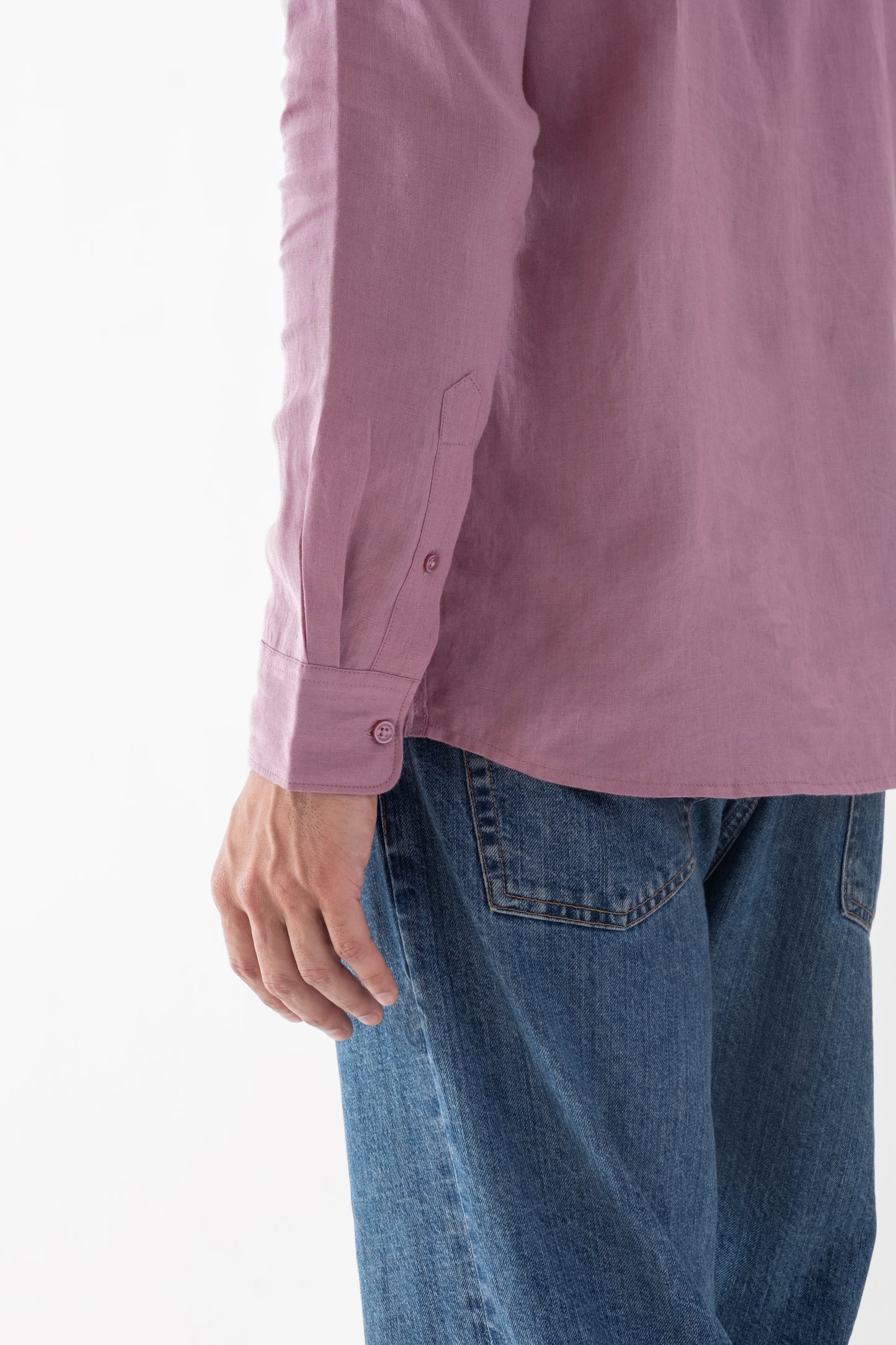 100% European Linen Classic Everyday Shirt - Mauve