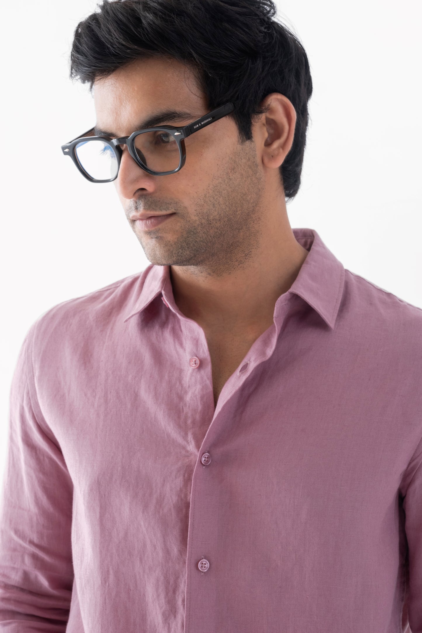 100% European Linen Classic Everyday Shirt - Mauve