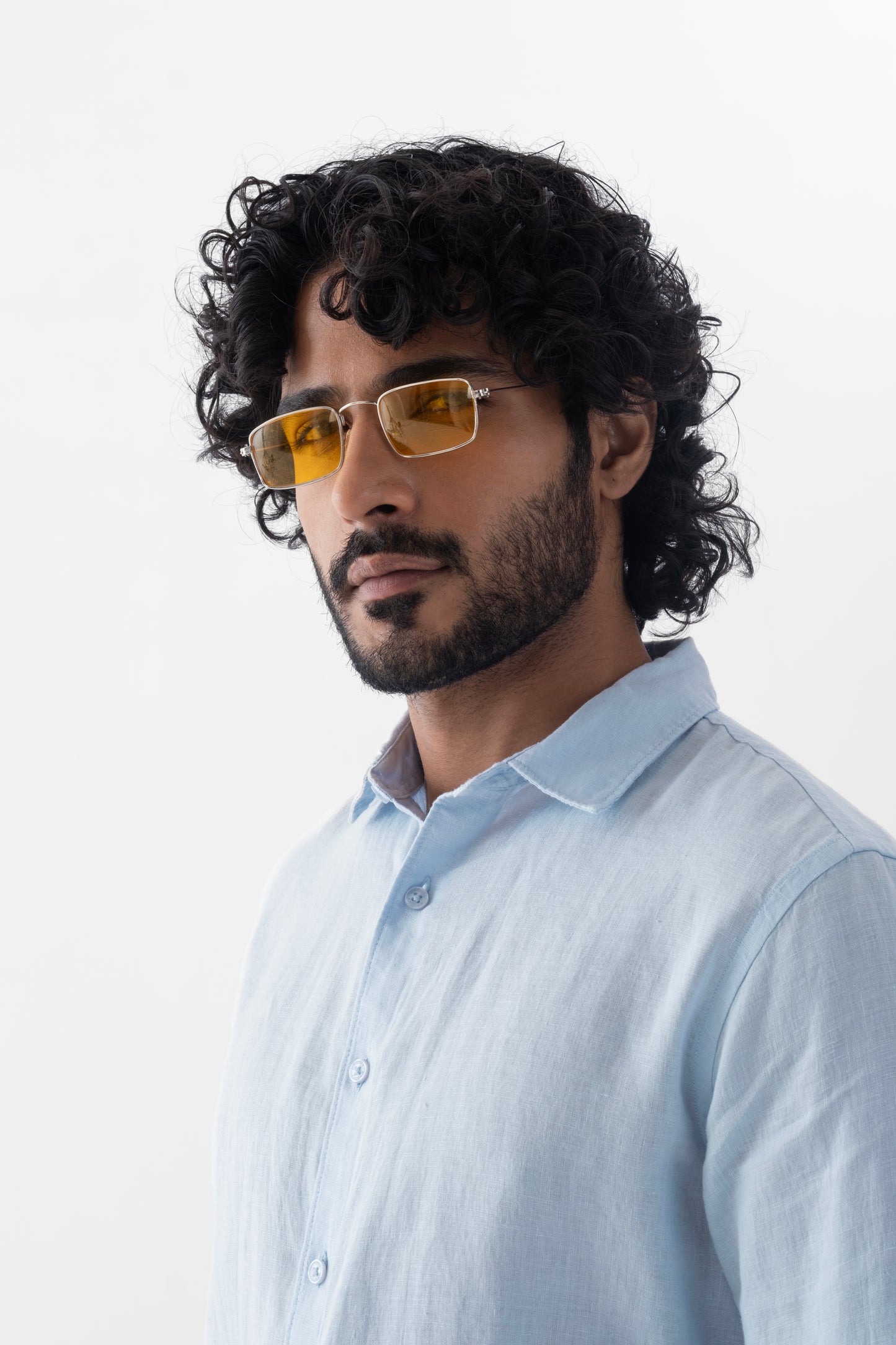 100% European Linen Classic Everyday Shirt - Powder Blue