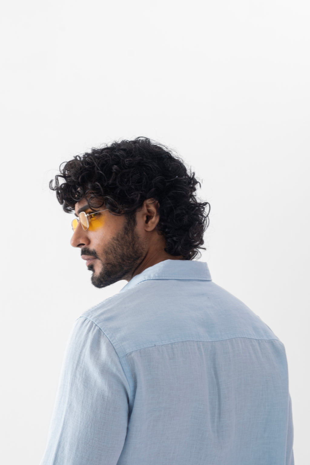 100% European Linen Classic Everyday Shirt - Powder Blue