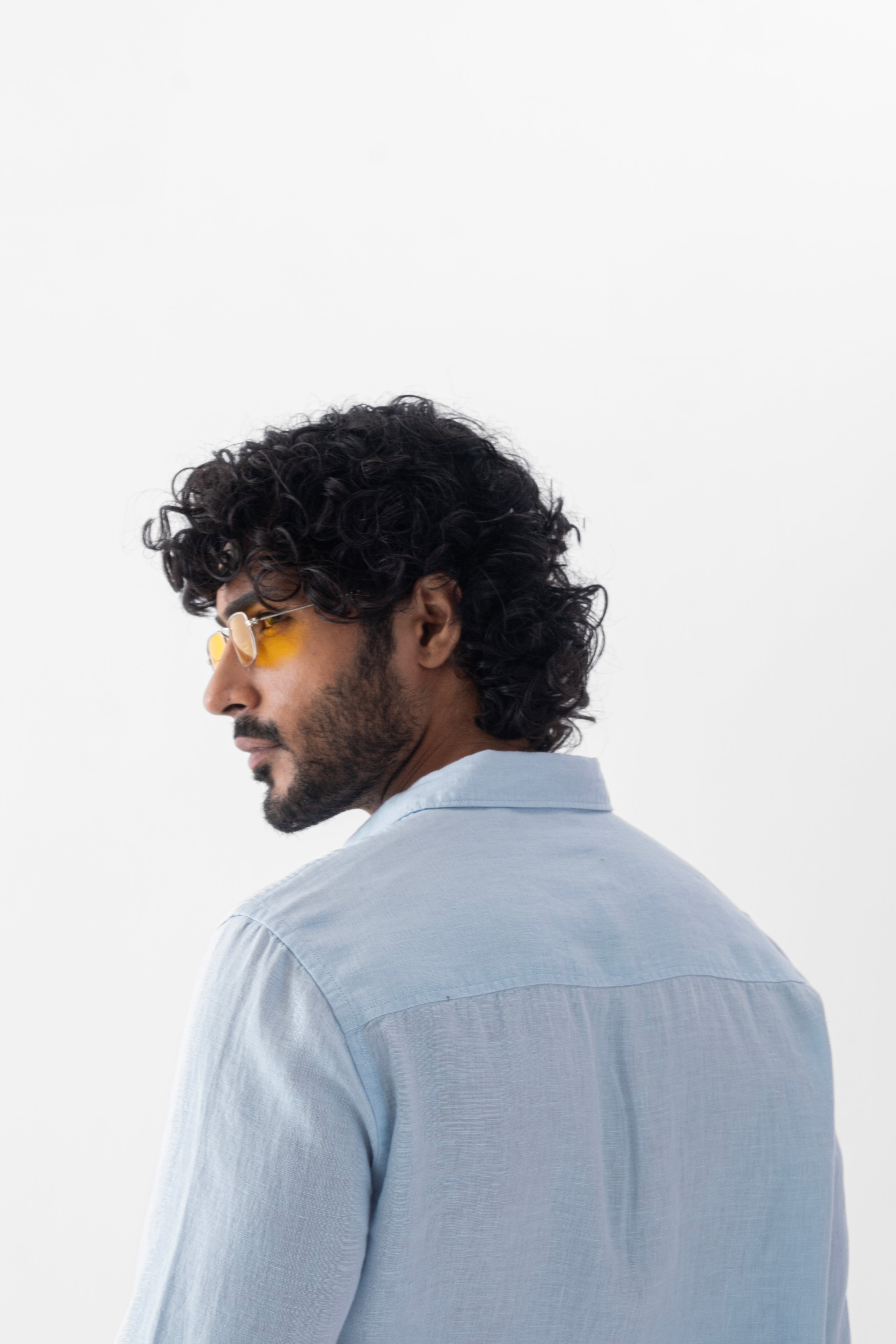 100% European Linen Classic Everyday Shirt - Powder Blue
