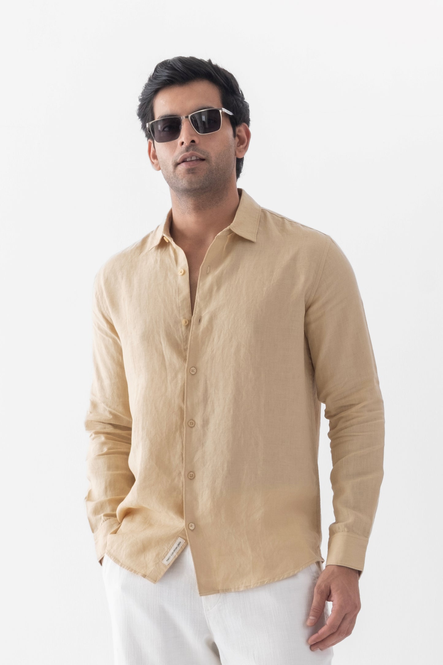 100% European Linen Classic Everyday Shirt - Bamboo