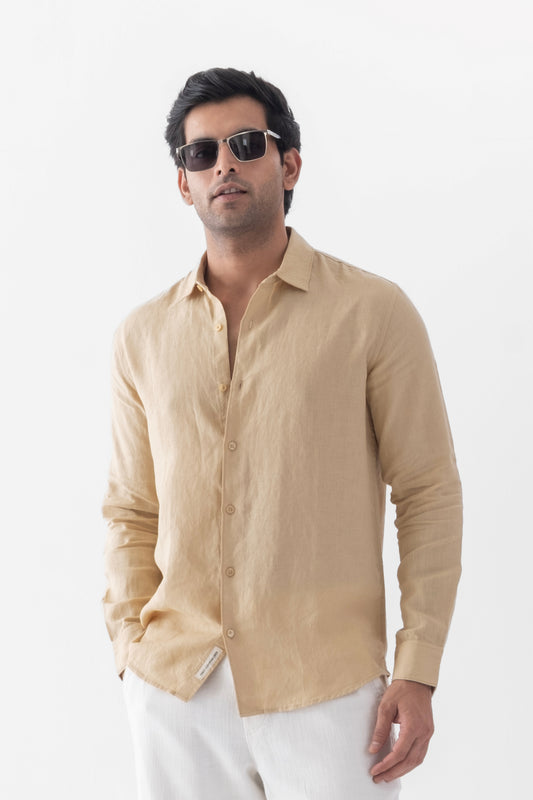 100% European Linen Classic Everyday Shirt - Bamboo