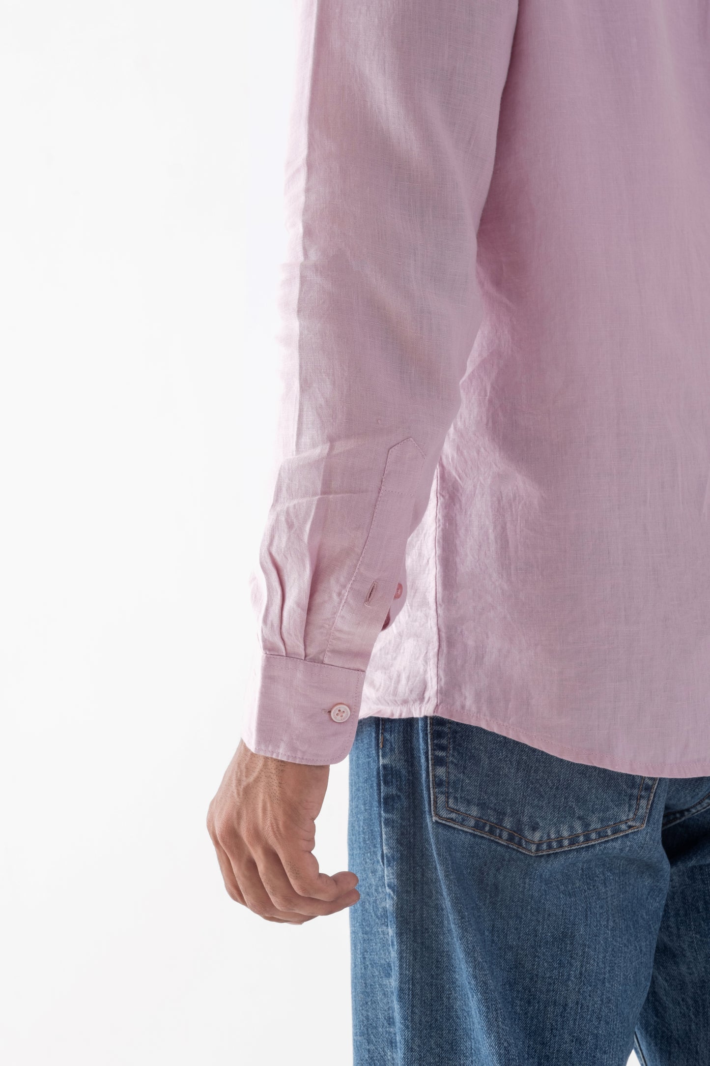 100% European Linen Classic Everyday Shirt - Dusty Pink