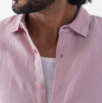 100% European Linen Classic Everyday Shirt - Dusty Pink