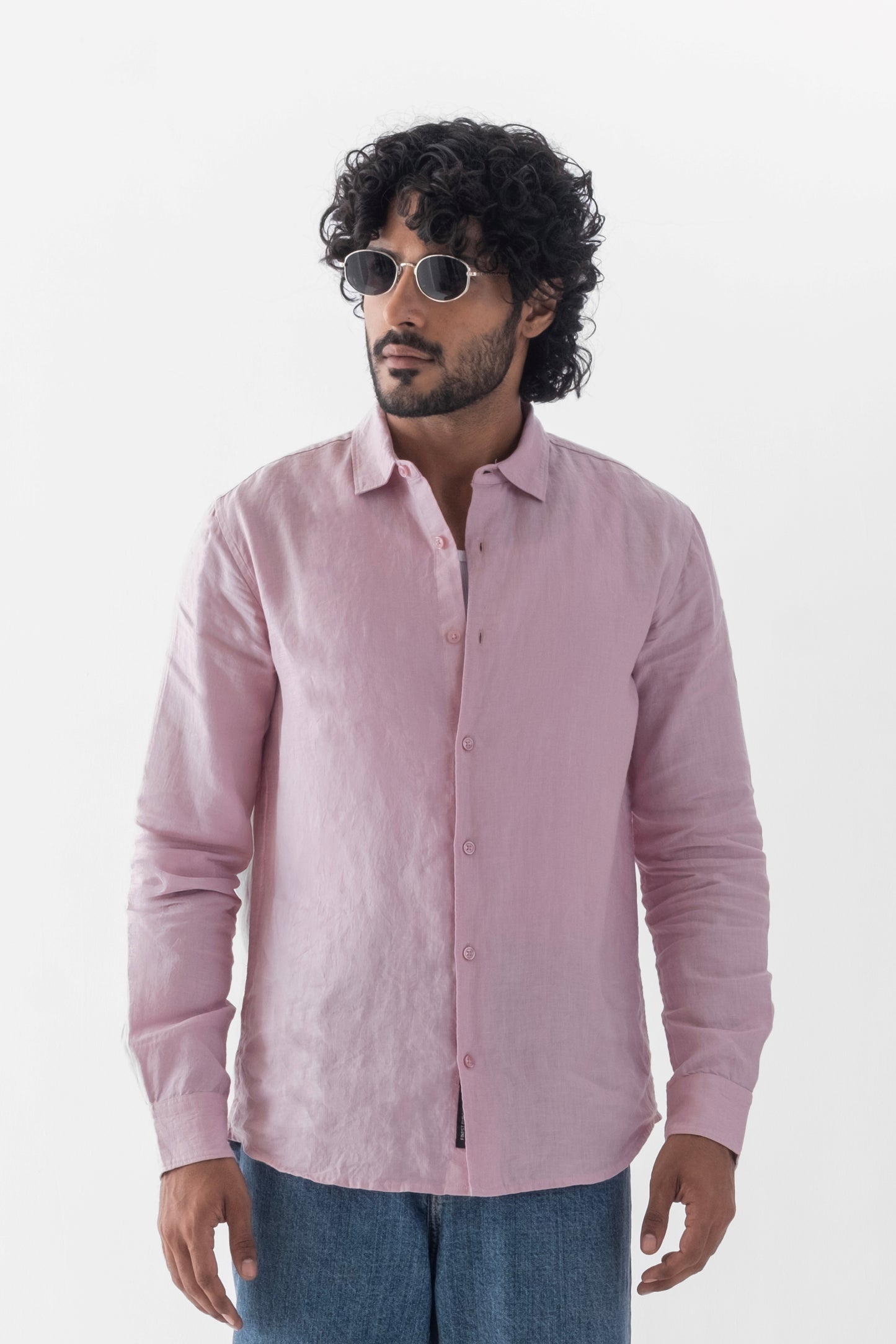 100% European Linen Classic Everyday Shirt - Dusty Pink