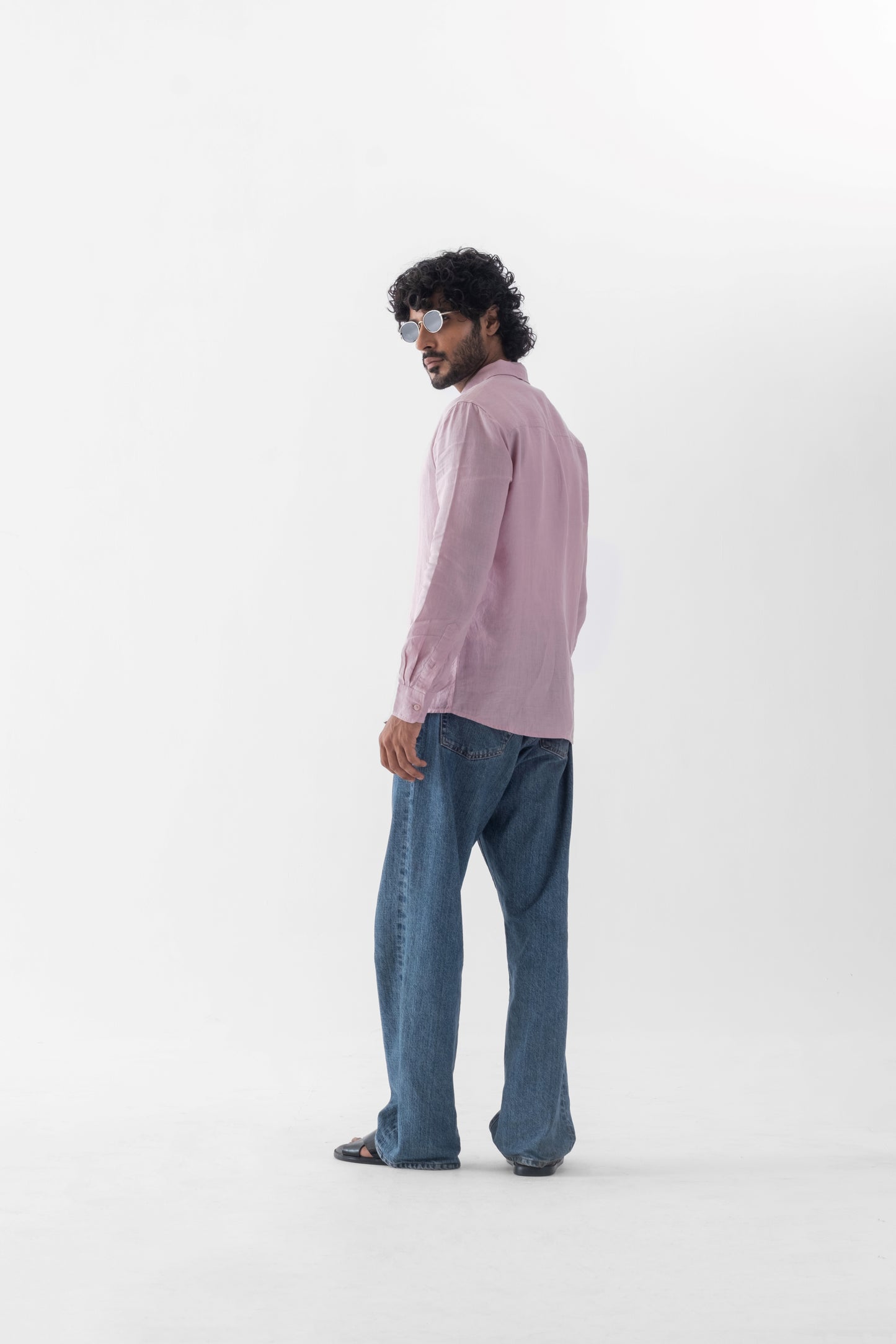 100% European Linen Classic Everyday Shirt - Dusty Pink