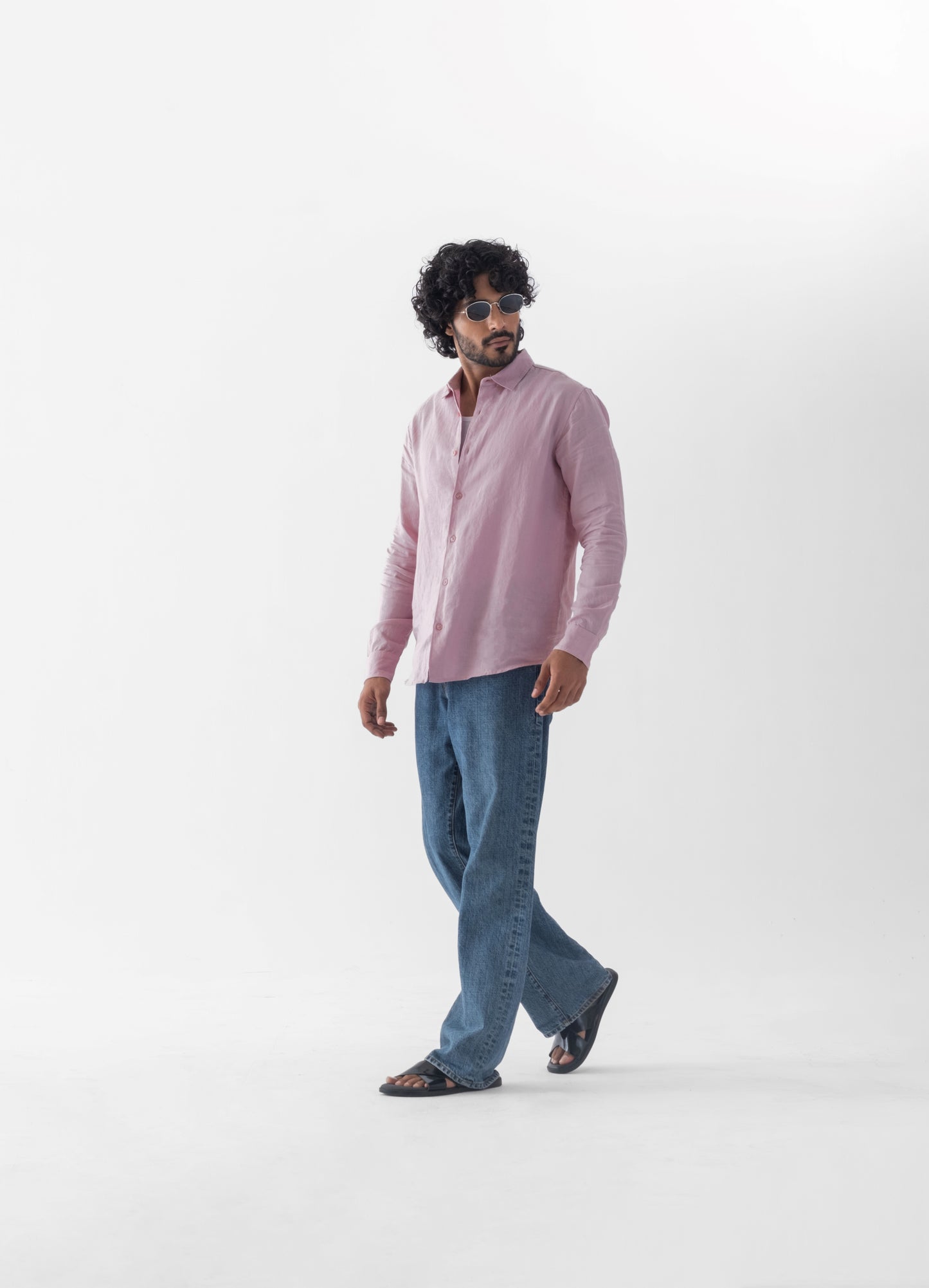 100% European Linen Classic Everyday Shirt - Dusty Pink