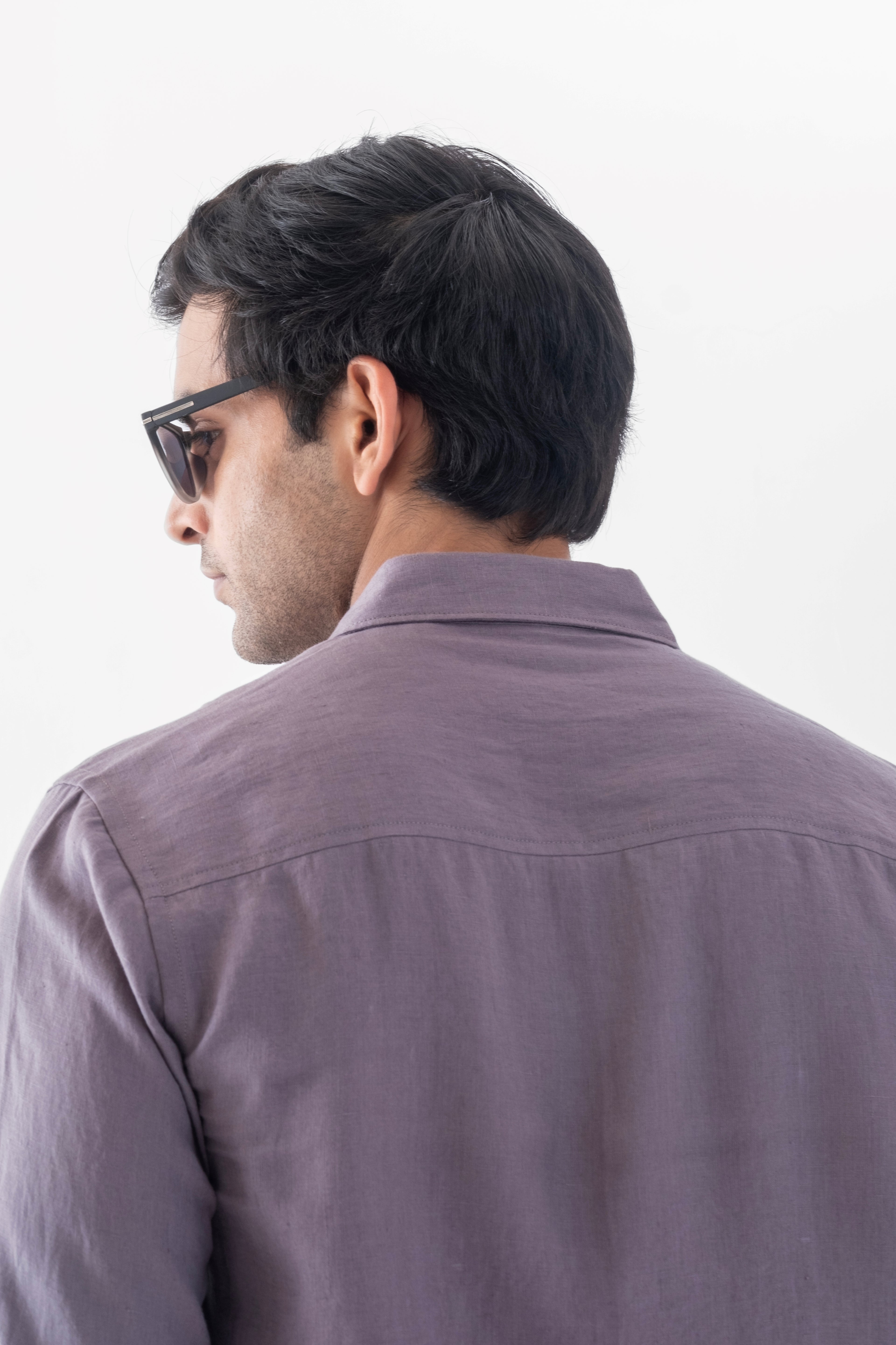 100% European Linen Classic Everyday Shirt - Grape