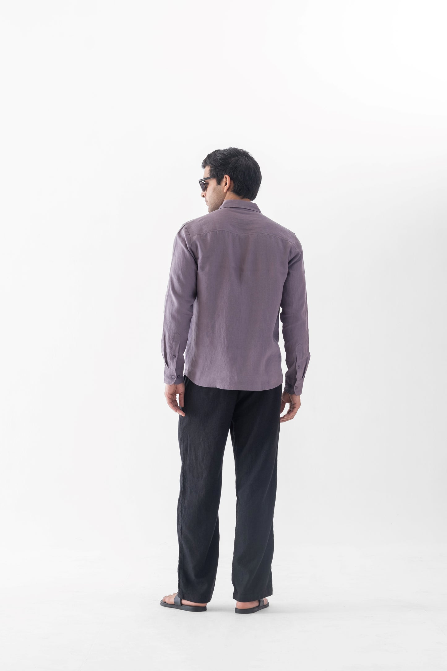 100% European Linen Classic Everyday Shirt - Grape
