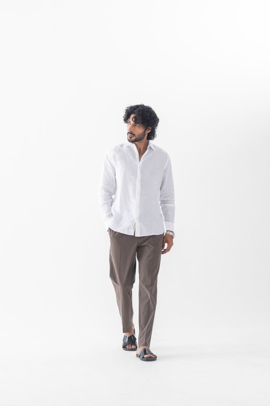 100% European Linen Classic Everyday Shirt - White
