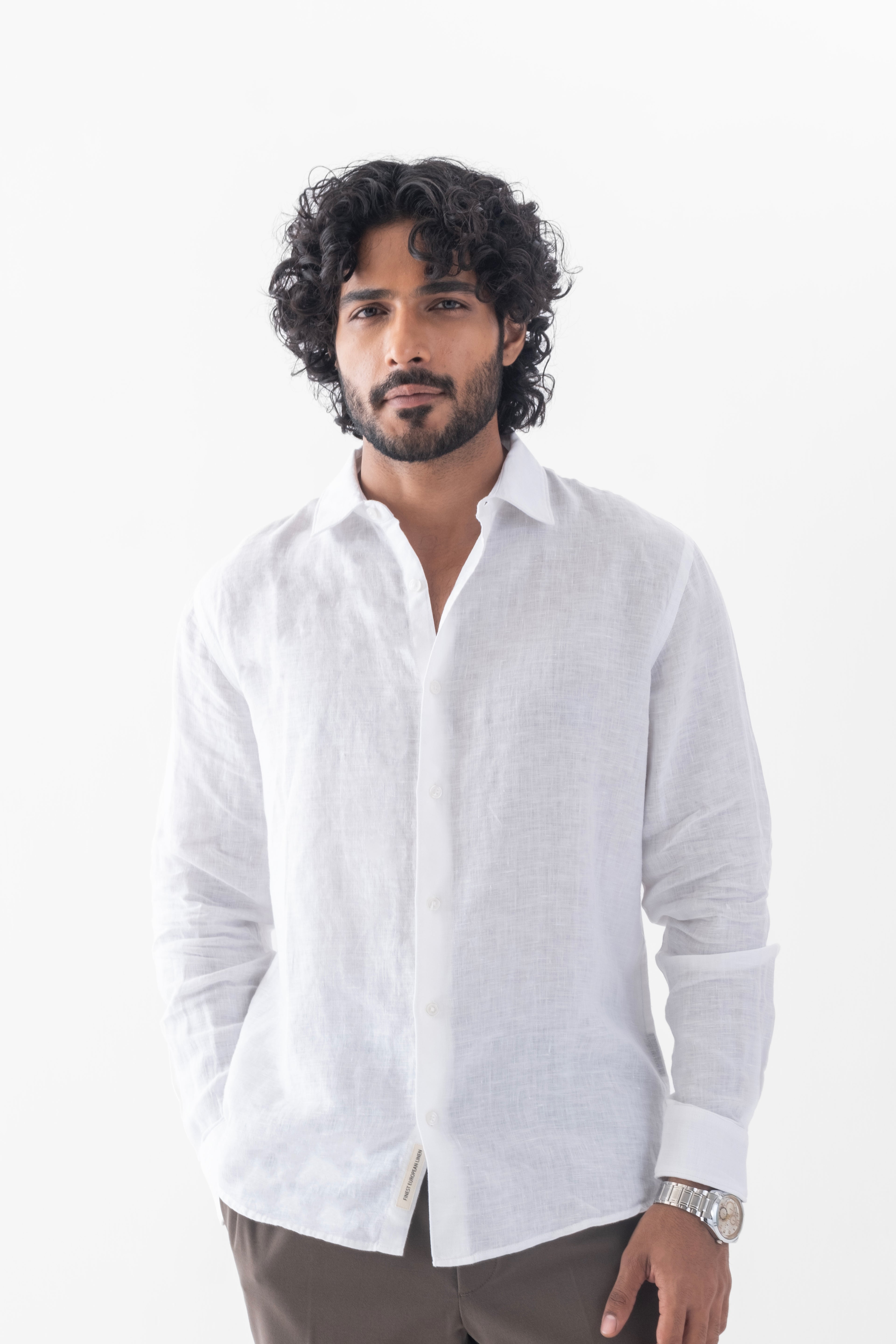 100% European Linen Classic Everyday Shirt - White